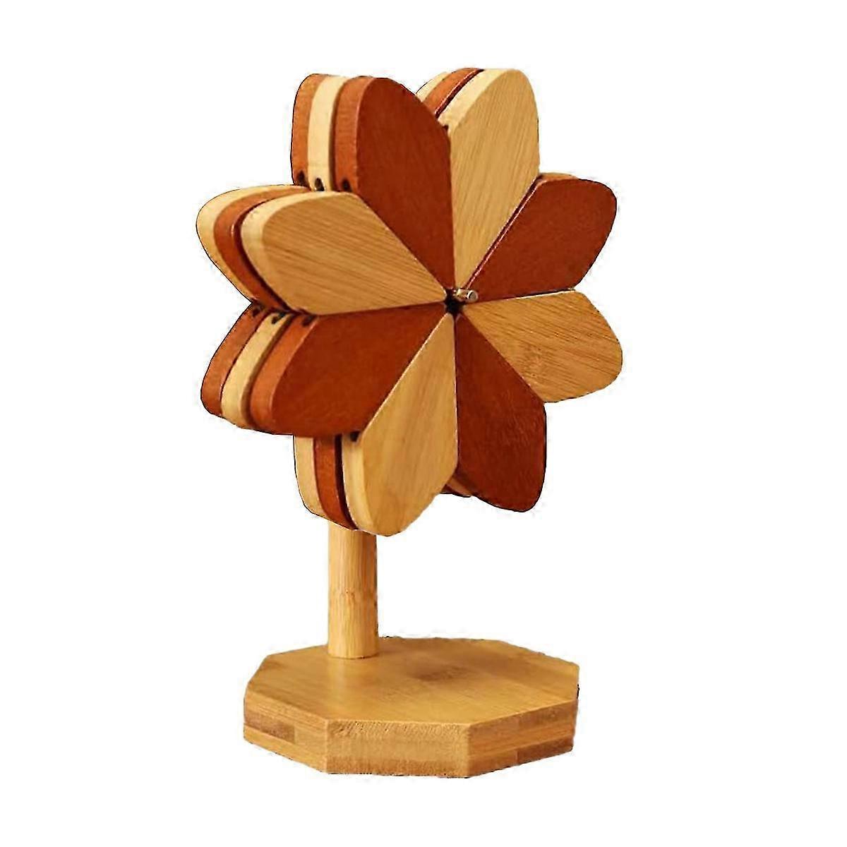 Windmill Shape Foldable Bamboo Trivet