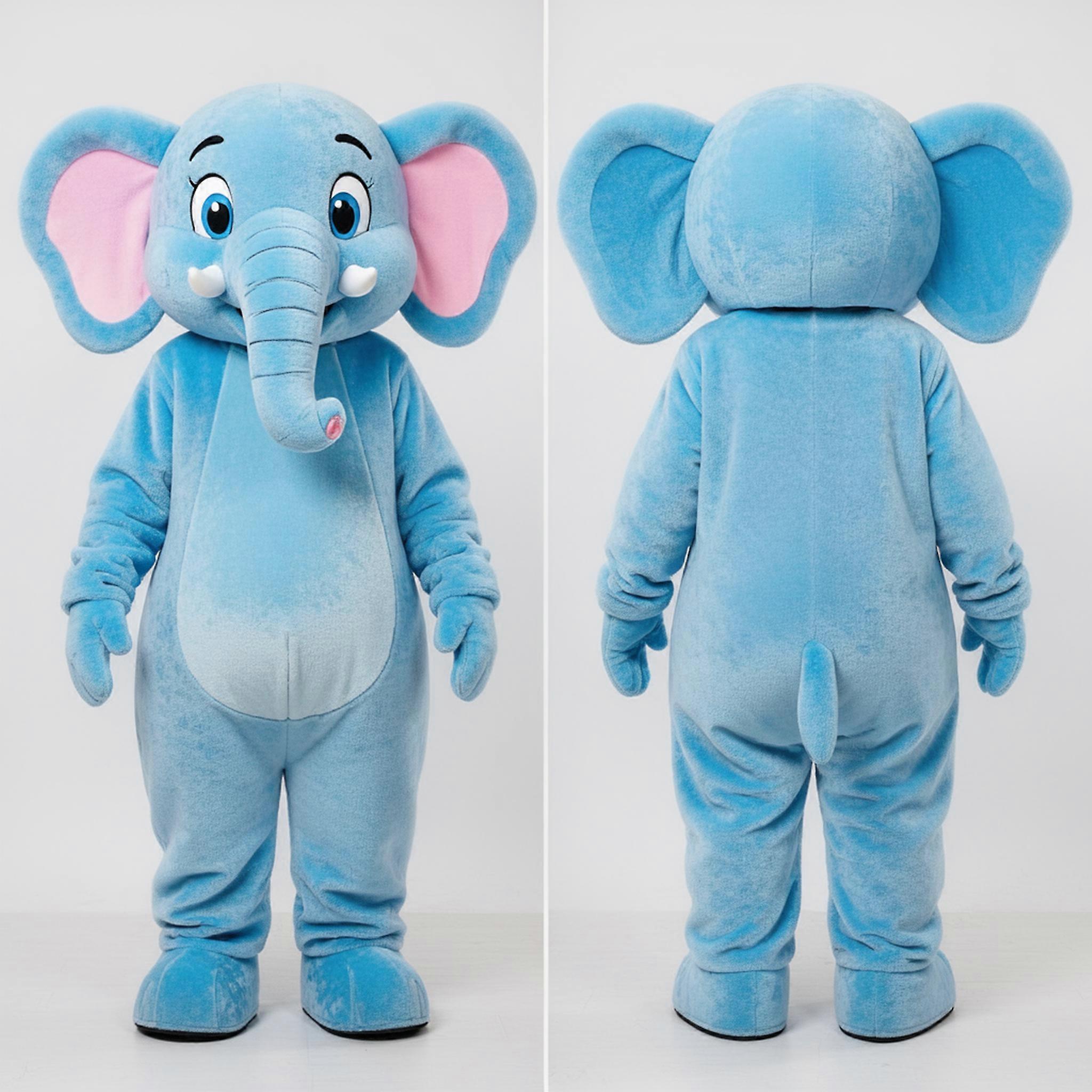 MASTICOT Sky Blue Cartoon Elephant Mascot