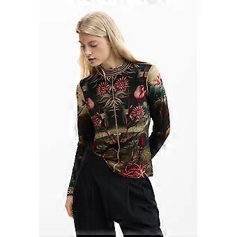 Desigual Fine Knit Bohemian Flower Long Sleeve Top 26WWTK32
