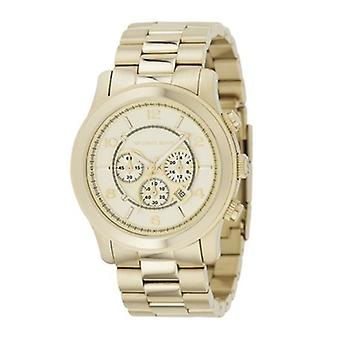 Mkors Runway Quartz Analog Unisex Watch with MK8077 Gold Plated Stainless Steel Bracelet