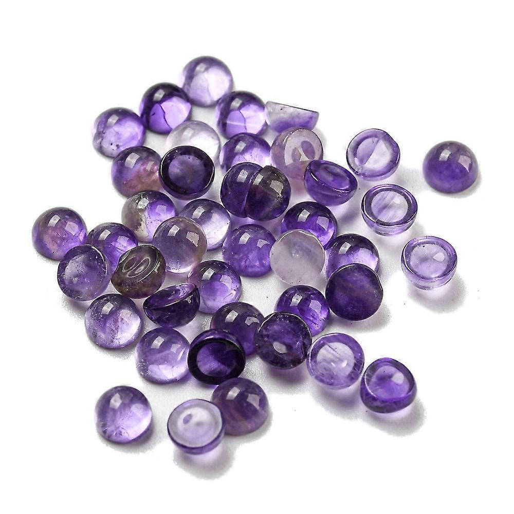 50pcs Amethyst Cabochons Half Round 4x2~2.5mm