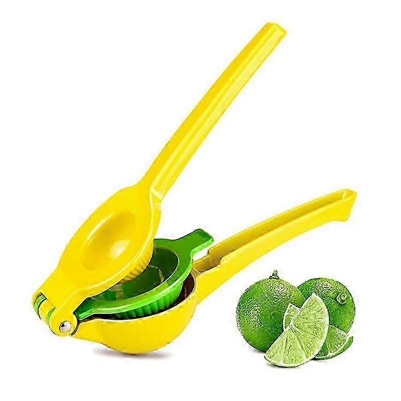 Yellow Double Layer Portable Metal Citrus Lemon Squeezer