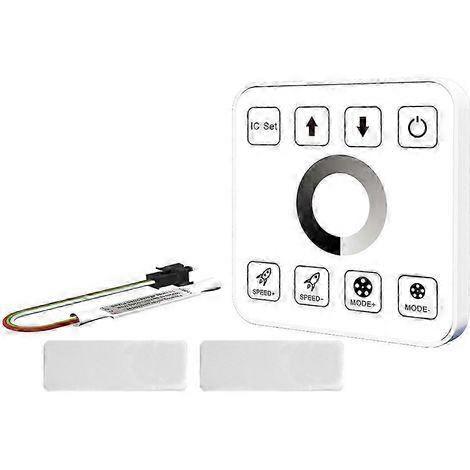 LED strip controller with 8-key touch panel: wireless controller for Reflux Pixel lighting and interior decoration