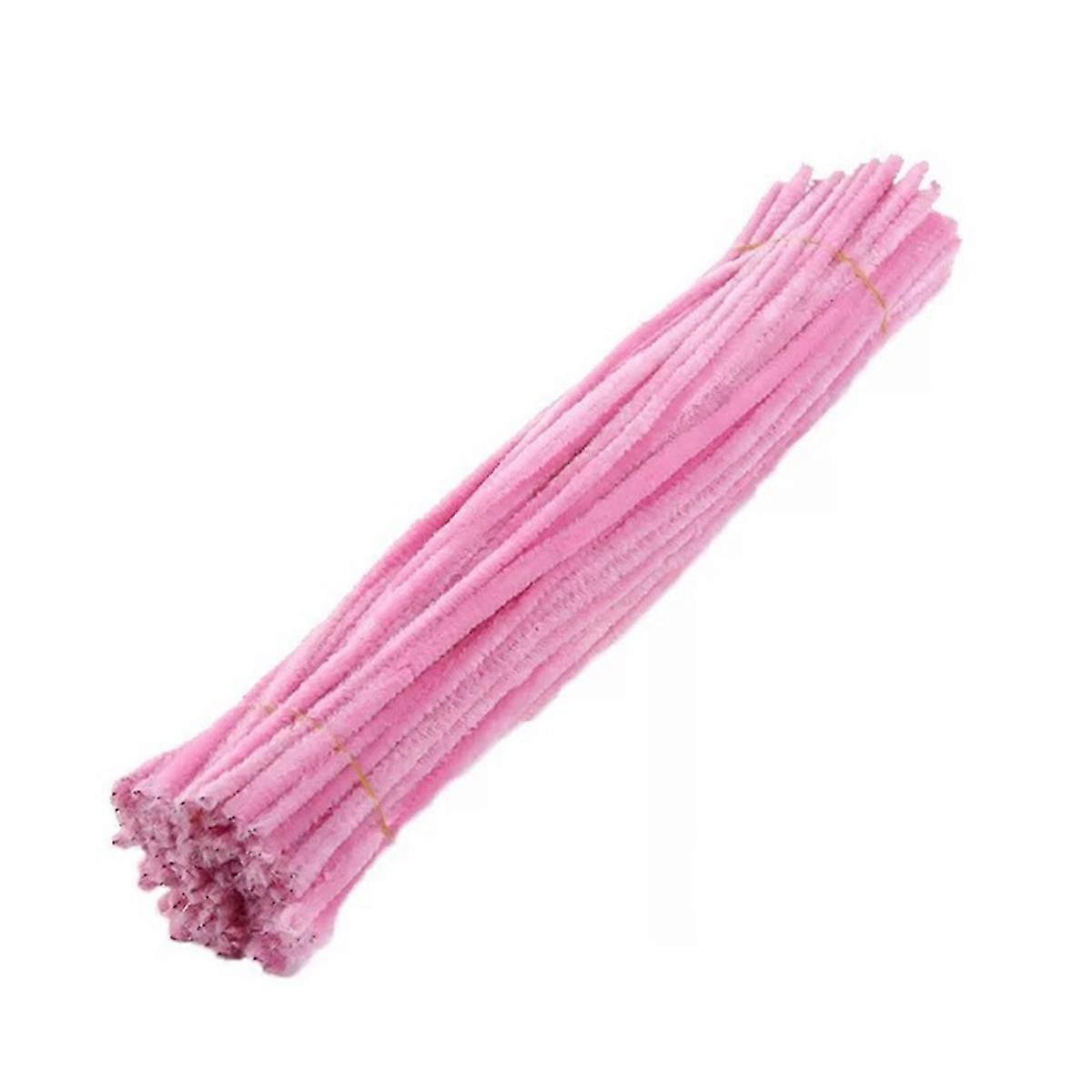 100 Light Pink Chenille Stems Flexible