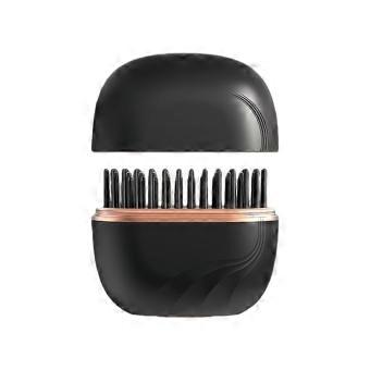 Mini Cordless Hair Straightener Brush with Fast HeatUp 30s, 3 Temps, AntiScald, Lightweight Travel Size Black