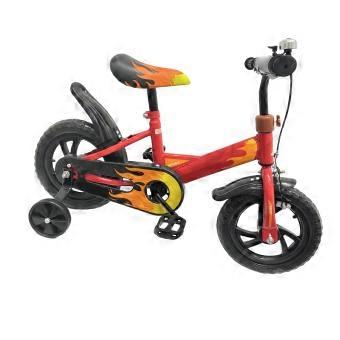 Kids Bike 12 Inch Foam Wheel High Carbon Steel Frame Children Sports Bicycle with Training Wheels for Toddler Red