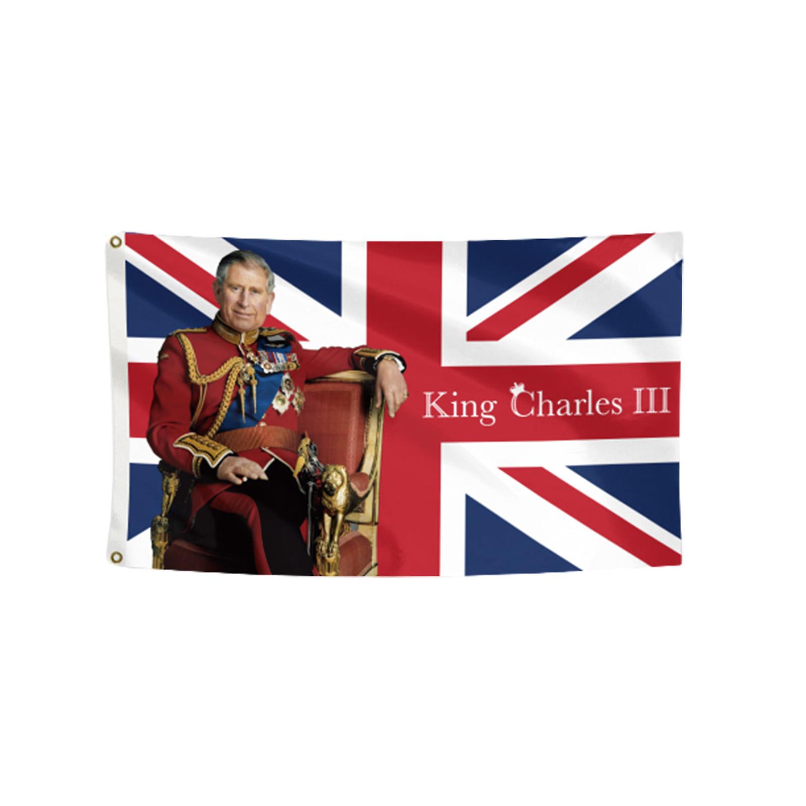British King Charles Outdoor Indoor Flag With High-quality Single Side Printing For Outdoor Flags & Banners