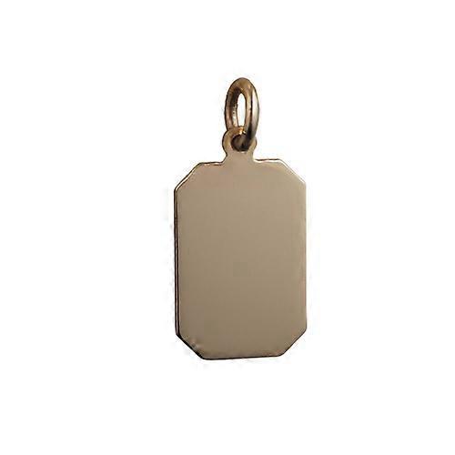 9ct Gold 18x12mm plain cut corner rectangular Disc