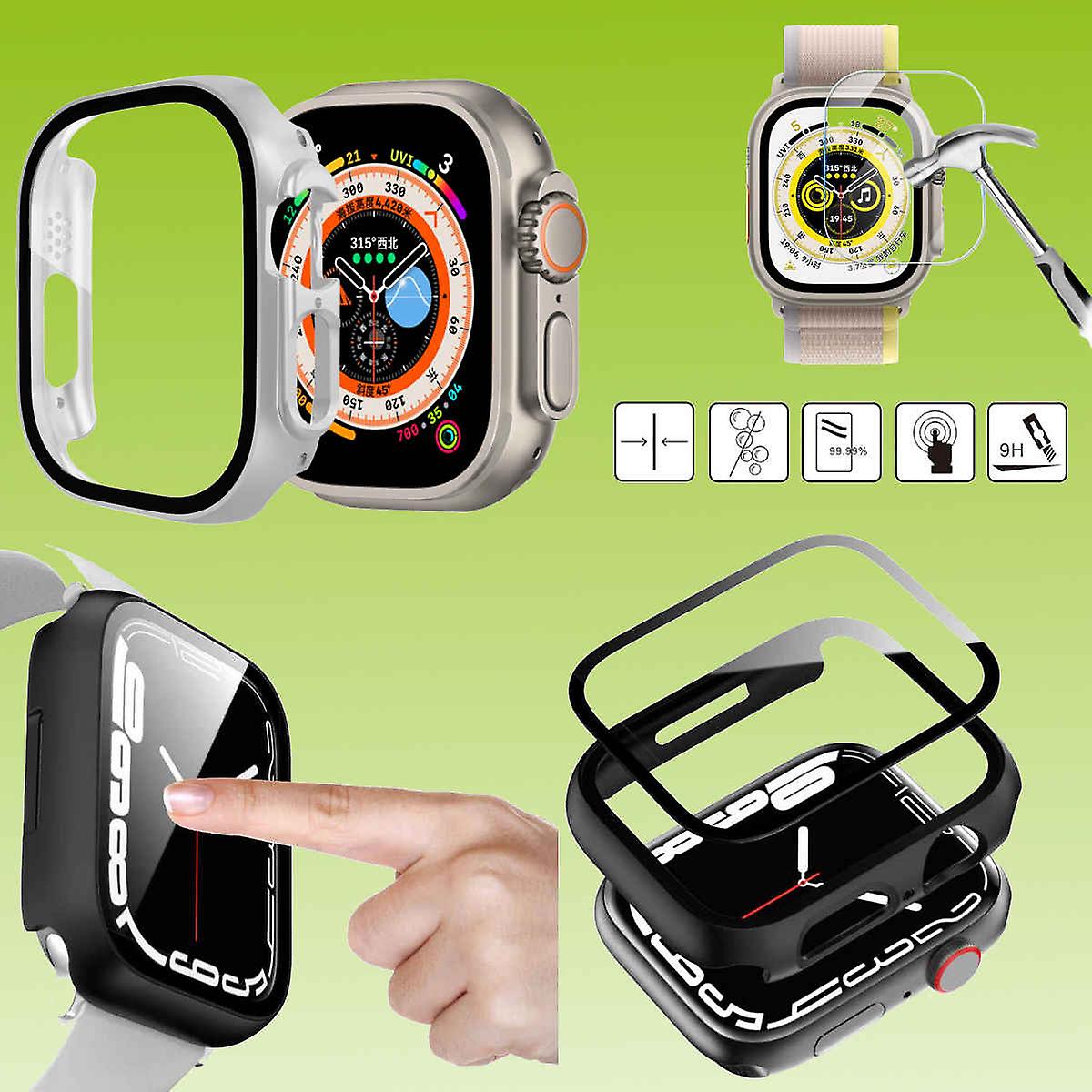 适用于 Apple Watch Ultra 1+2 49 毫米表壳保护套 + H9 钢化玻璃