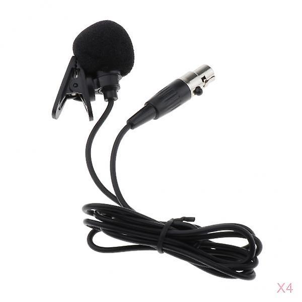 4pcs Lavalier Microphone Condenser Lapel Tie Clip for Wireless Transmitter