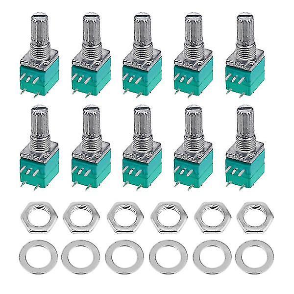 10pcs Potentiometer With Switch 5k Variable Resistors Single Turn Metal Film