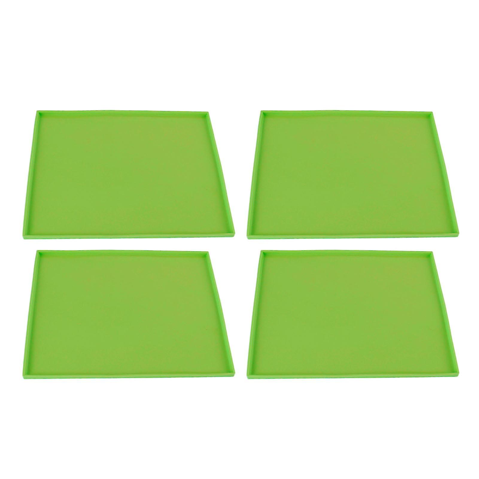 4Pcs Silicone Dehydrator Mats Food Grade High Temperature Resistance Prevent Sticking Fruit Dehydrator Trays with Edge Green
