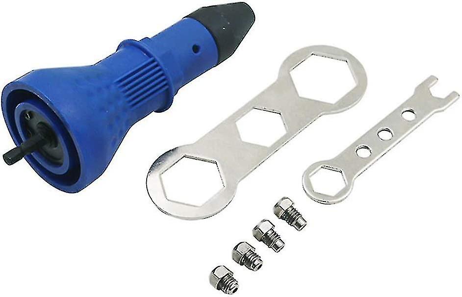 Electric Rivet Gun Adapter Rivet Gun Adapter Tool Cordless Rivet Nut Bit Adapter(blue) Cisea Hy