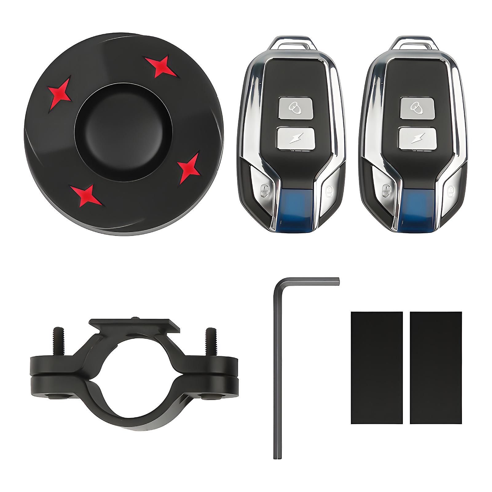 Bicycle Warning Light Waterproof with Alarm USB Charging Remote Control Warn Bike Warning Light