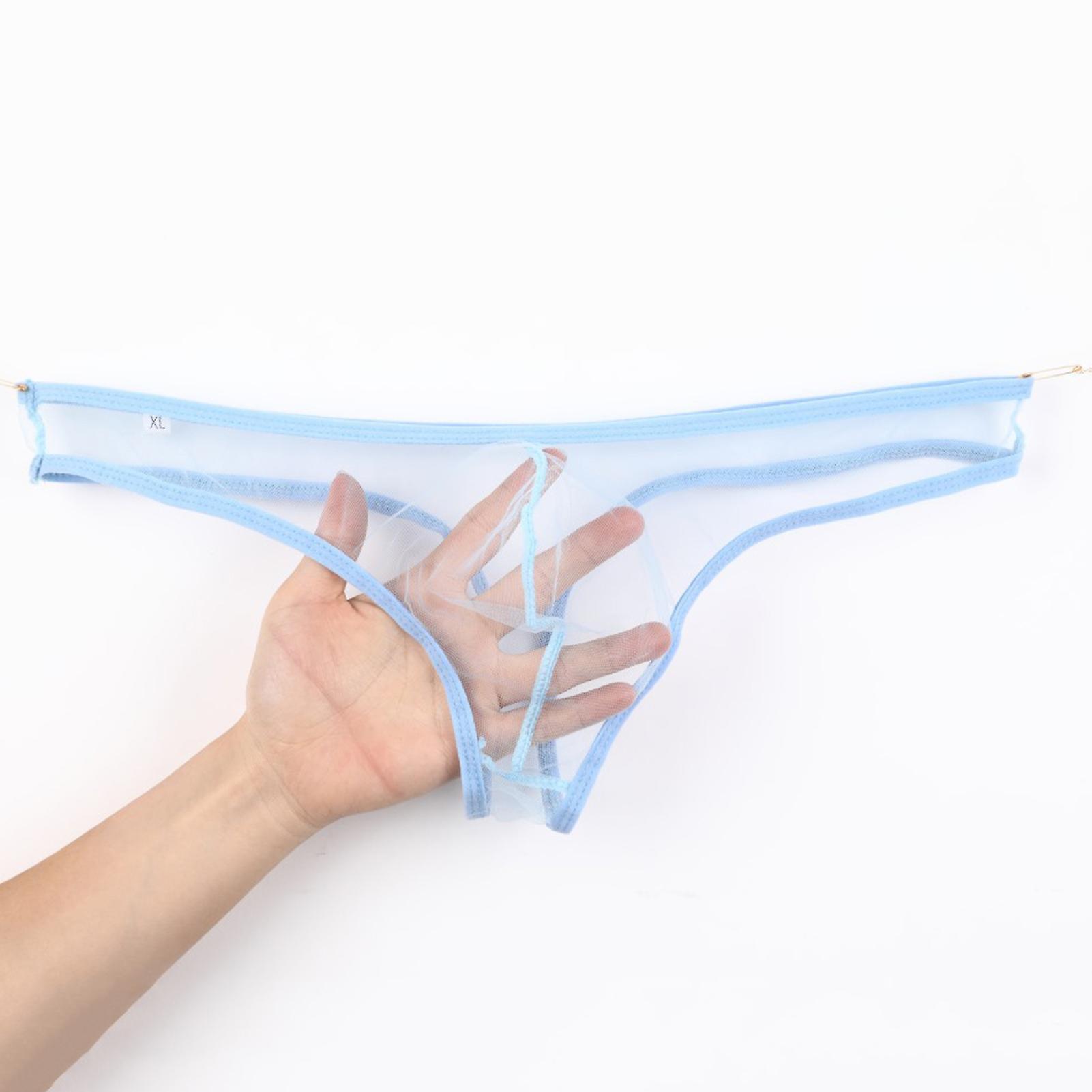Men Briefs Stretchy See-through Low Waist No Bound Feeling Mesh Men Underpants Inner Wear Clothes