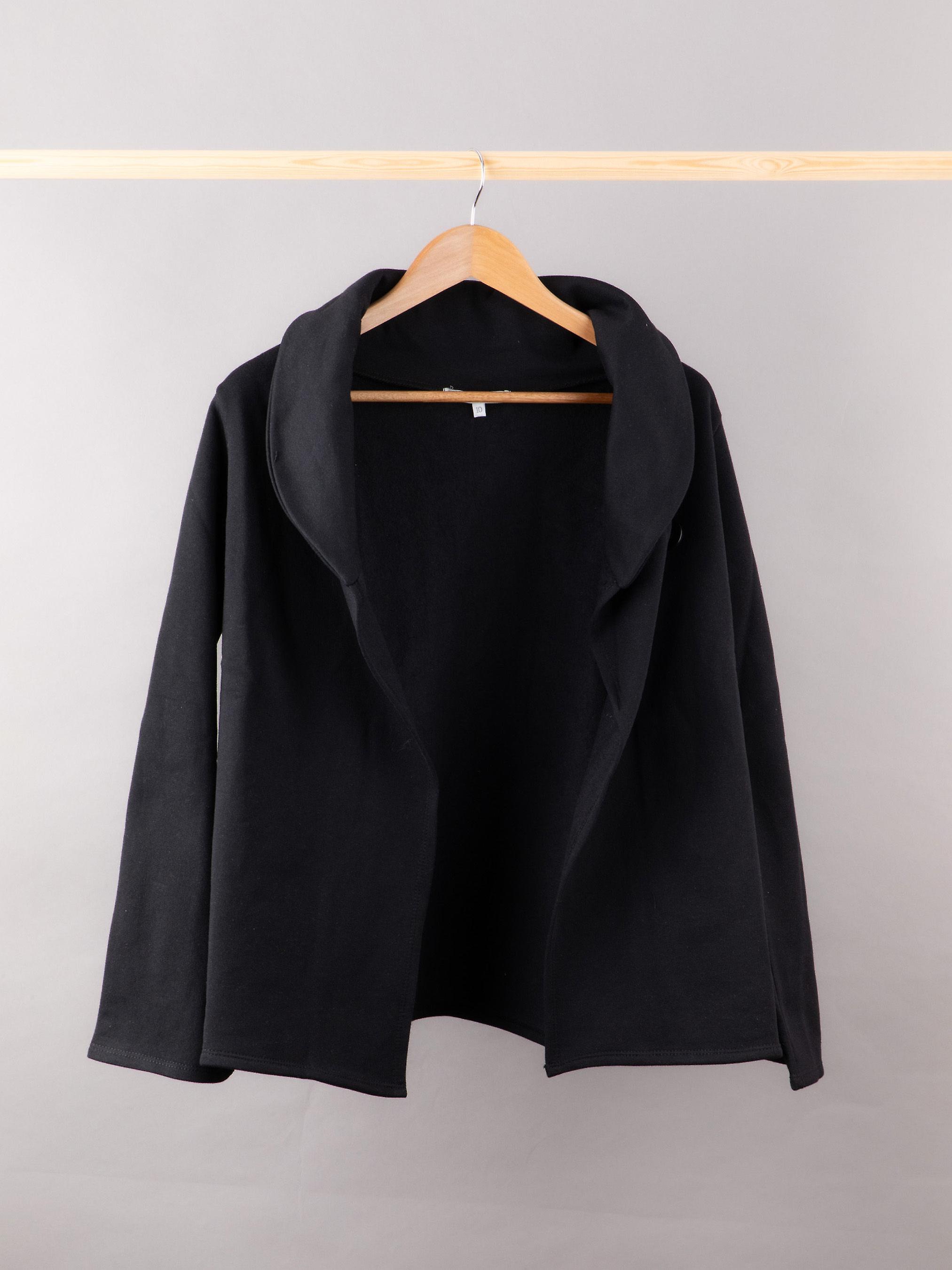 Eliza Fleece Back Jacket in Black
