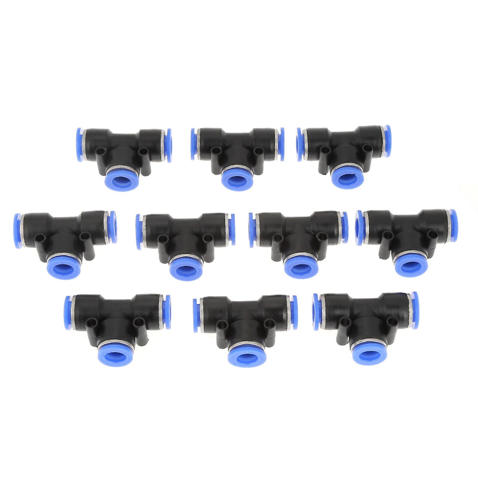 10 pcs 10mm 3/8" T Type Pneumatic Air Line Quick Connector
