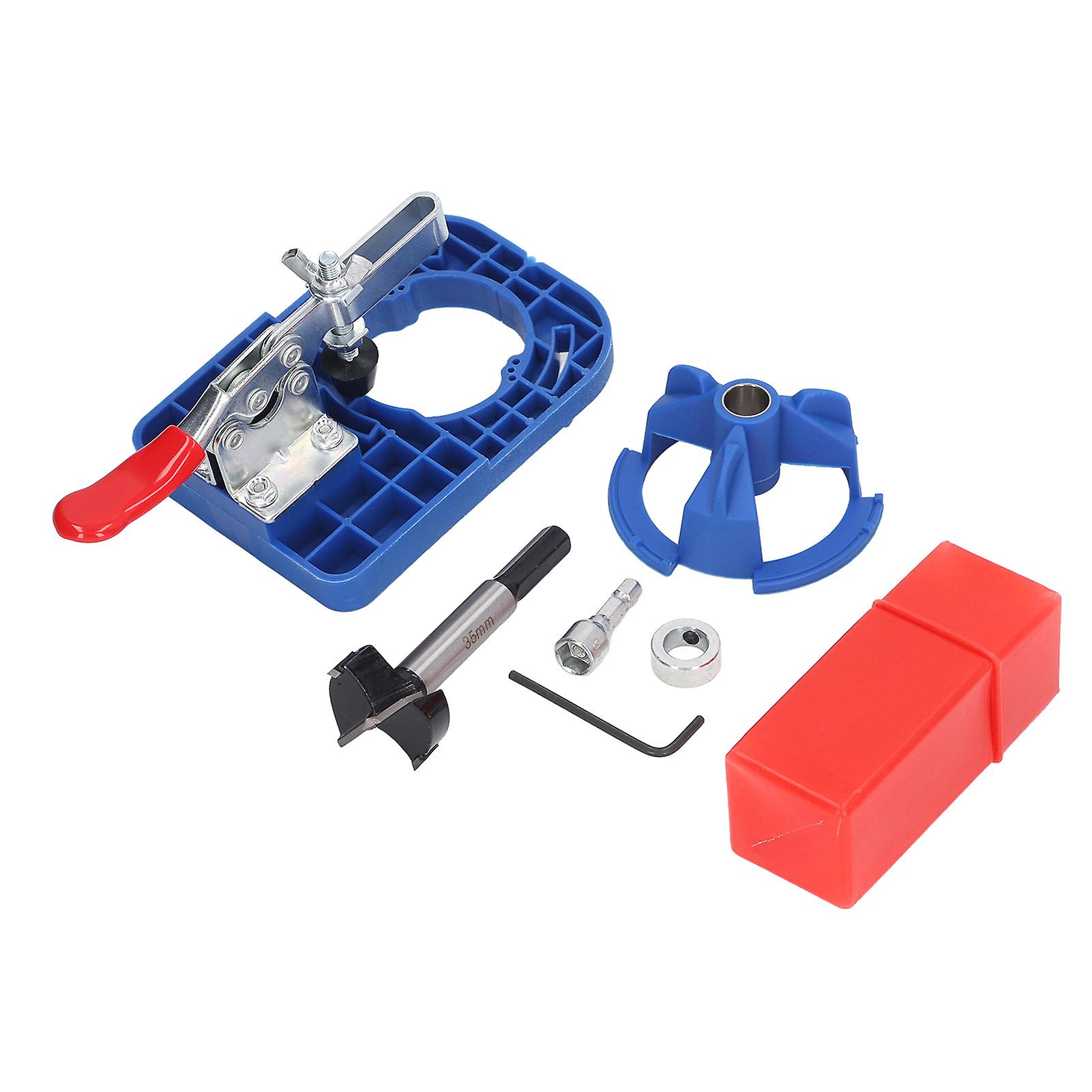 Hinge Opening Locator 35mm Plastic Aluminum Alloy Accurate Woodworking Hole Opener for Door Blue