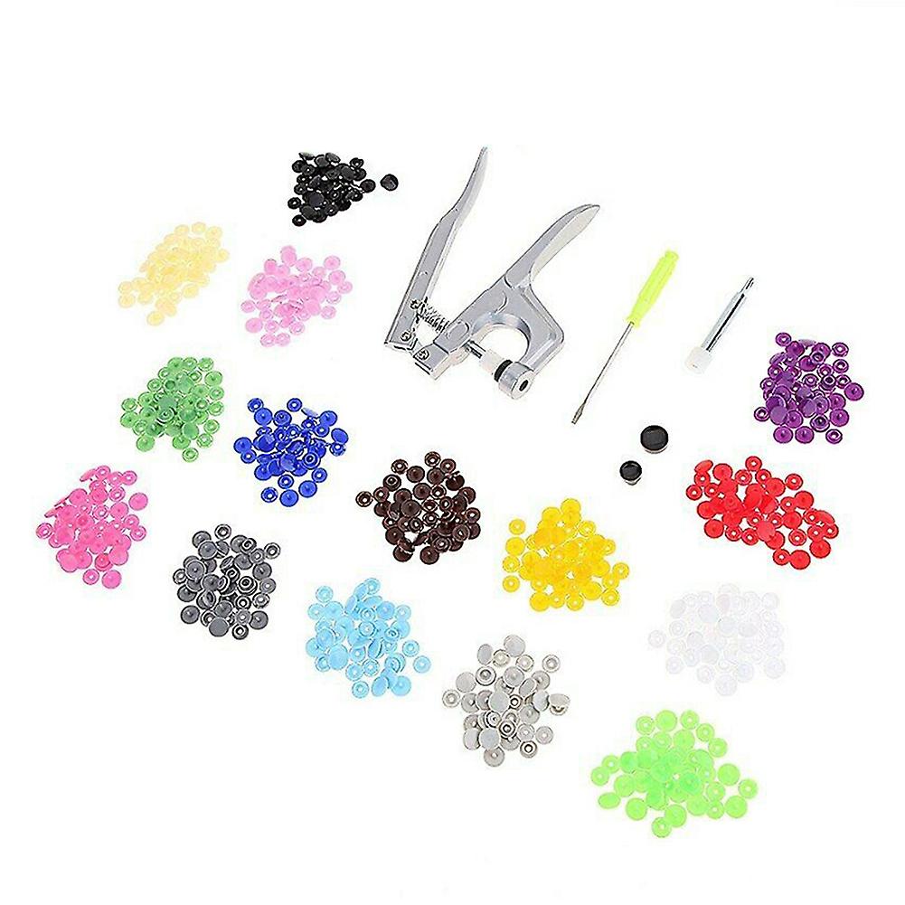 Plastic Snap Button Studs Fasteners with Press Pliers Punching Tools for DIY Making Repair Clothes New
