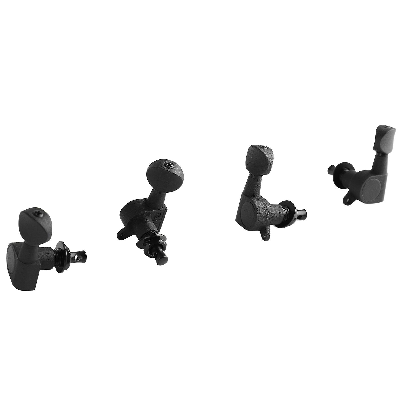 4 String Ukulele Peg with Screws Full Closed Ukulele Knob Tuning Button Left and Right Matte Black 