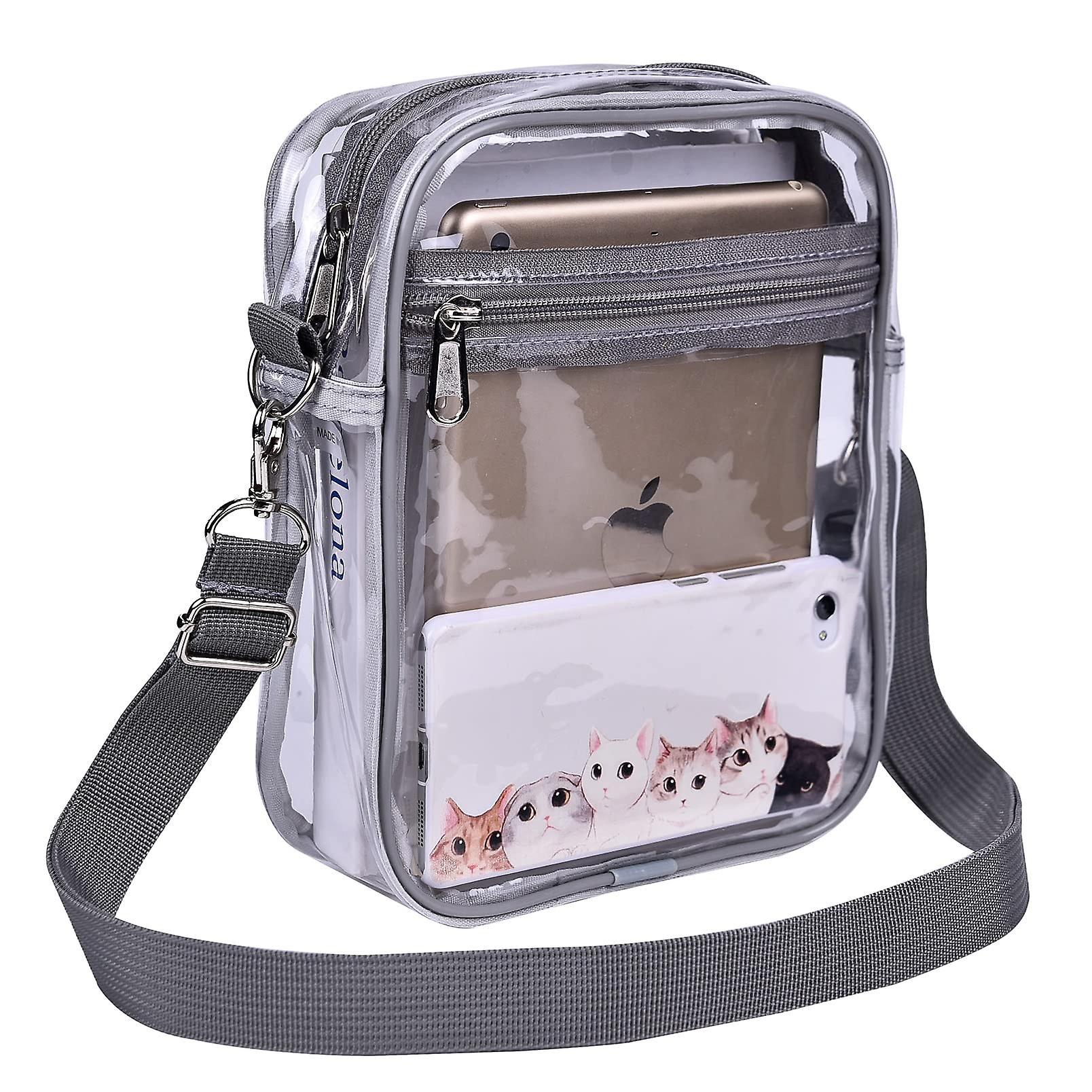 حقيبة ماسنجر شفافة للعمل والسفر التجاري للرجال والنساء ، معتمدة من الملعب