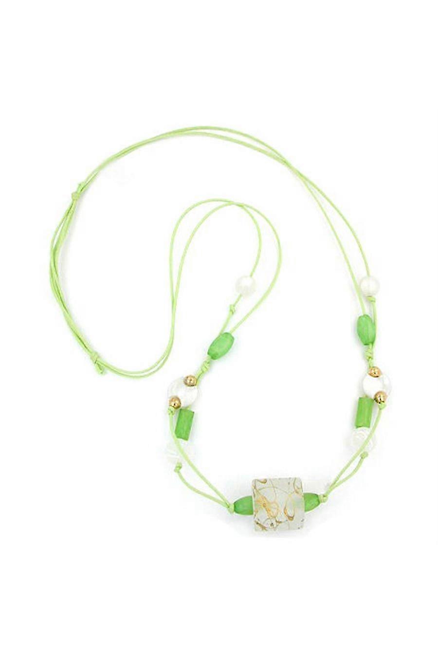 Necklace Beads Mint-white 100cm - Gl05050