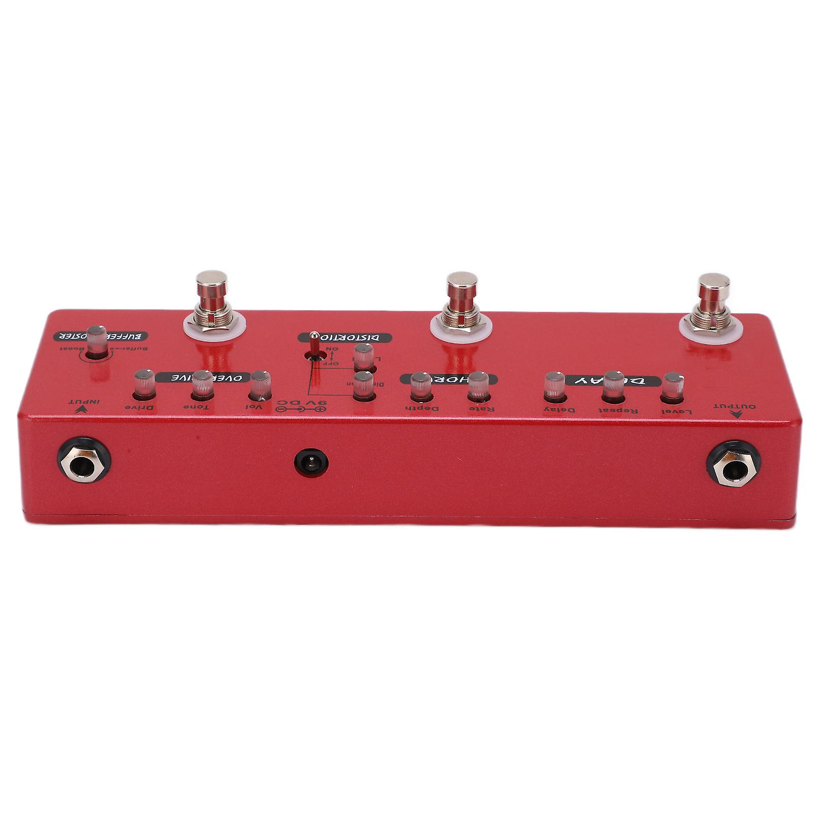 Guitar Pedal Multi Effects Metal Allin1 True Bypass Buffer for Electric Bass DC 9V