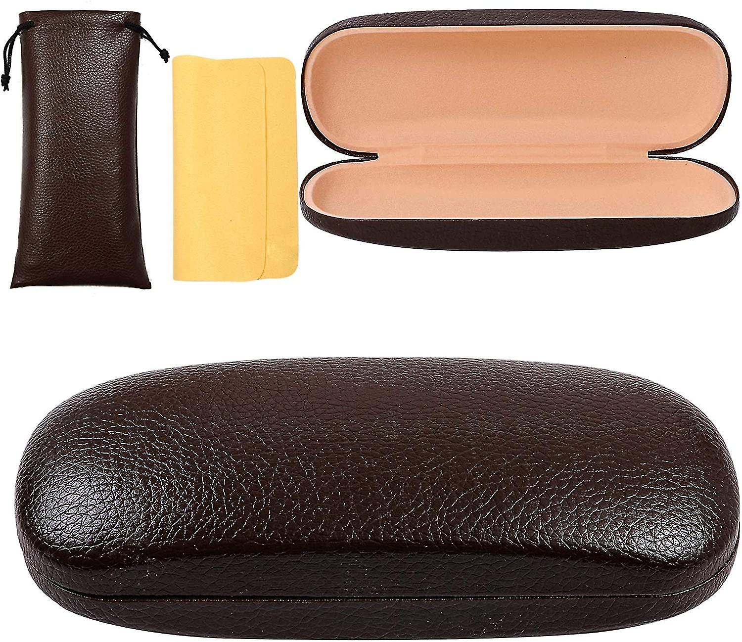 Leather Glasses Case Hard Shell Eyeglasses Protective Cases For Glasses Storage Gift