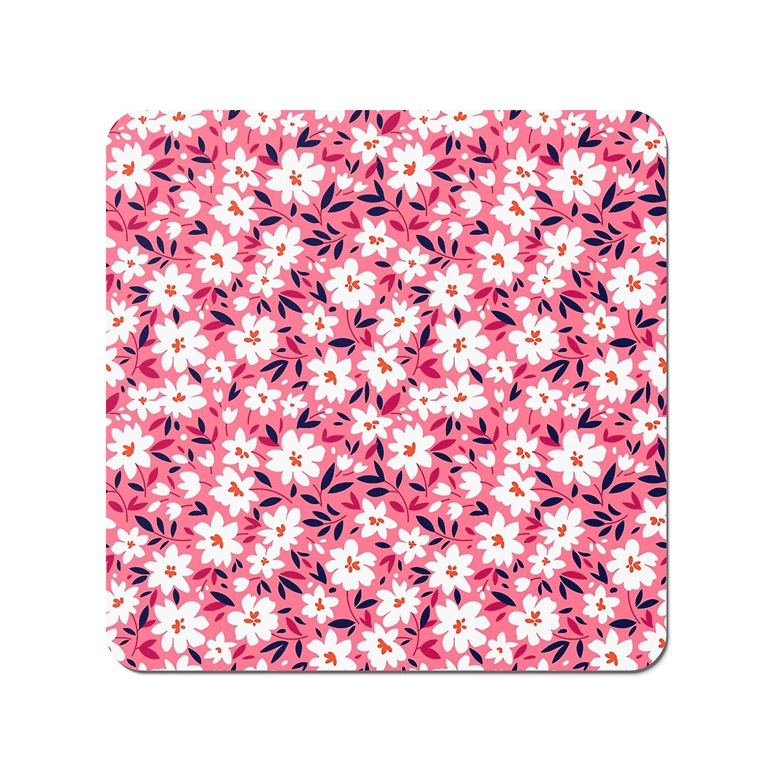Small Cute White Flower Pattern Coasters