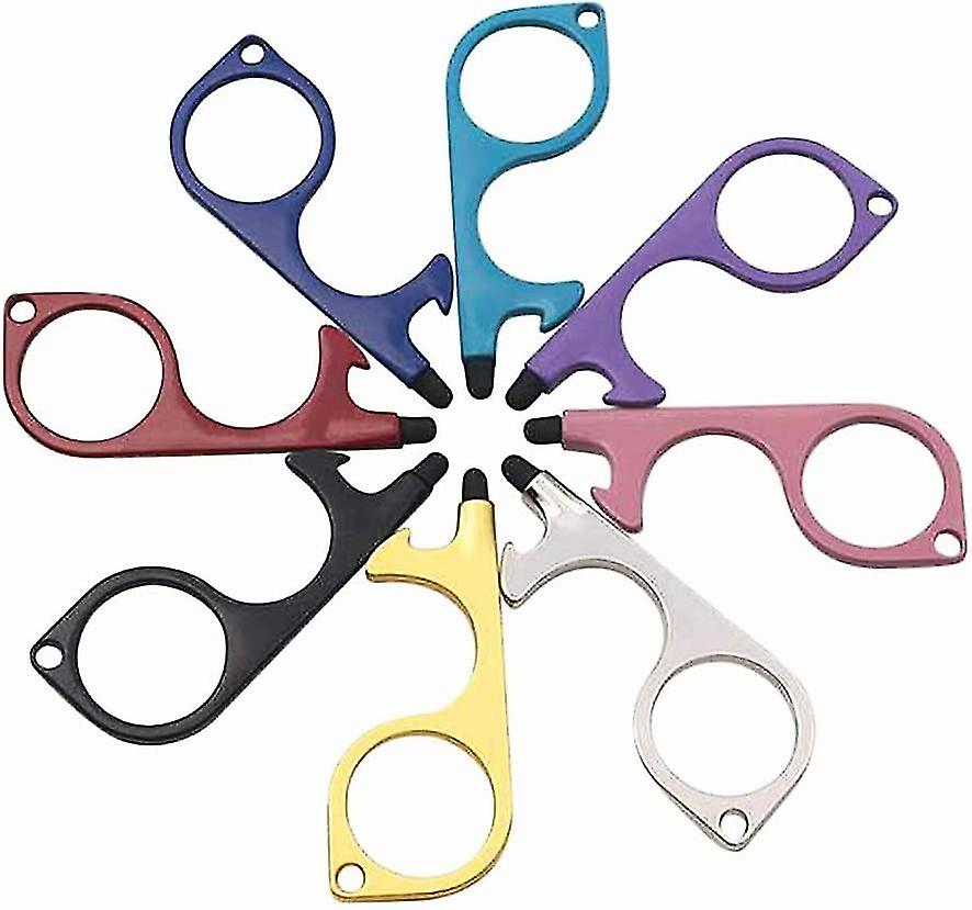 8 PCS Color Contactless Door Opener Tool Free Key with Stylus Support(H-4)