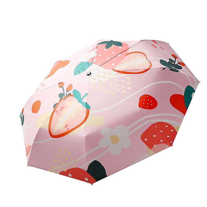 Automatic Umbrella Gold Glue Fabric Tri-fold Parasol