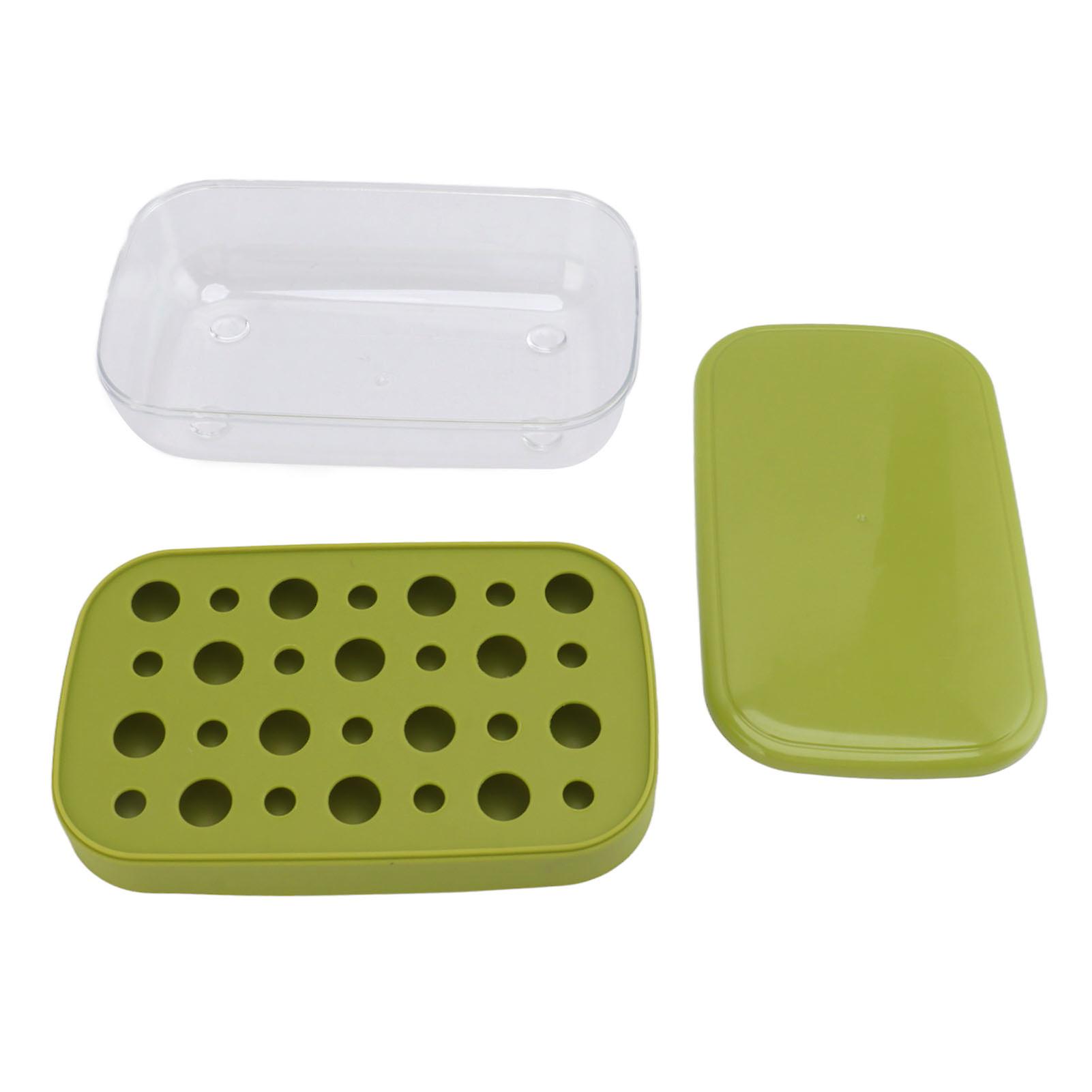 Reusable Flexible Round Ice Cube Tray with Lid, Green, 460g