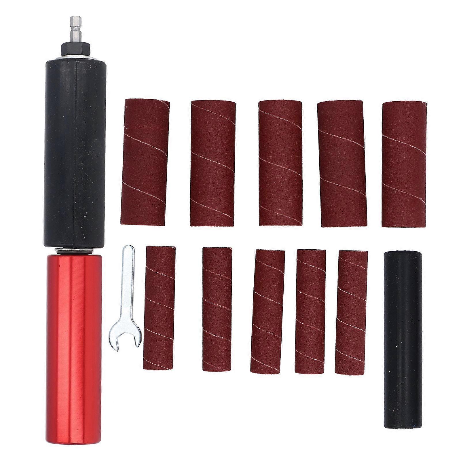 Spindle Sander Adapter Kit, 3/8in Aluminum Alloy Mandrel for Drill Sanding, Versatile for Wood and Metal Finishing