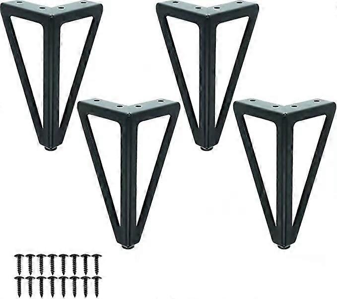 4pcs Black Metal Table Legs Interchangeable Furniture Legs For Coffee Table/TV/Sofa/Bed And Other Furniture Legs With Screws.(15cm)