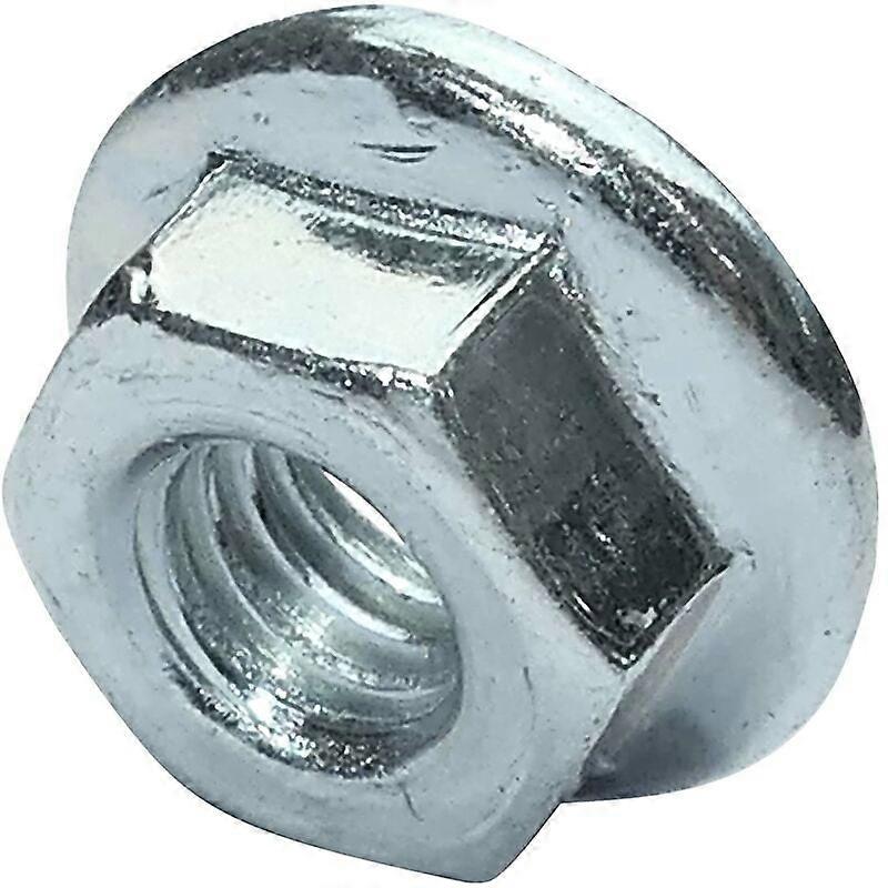 C49643 - Set of 100 hexagonal nuts with collar/notched base M6 external  13mm - in carbon steel hardness 8 - self-locking safety nut - DIN 6923