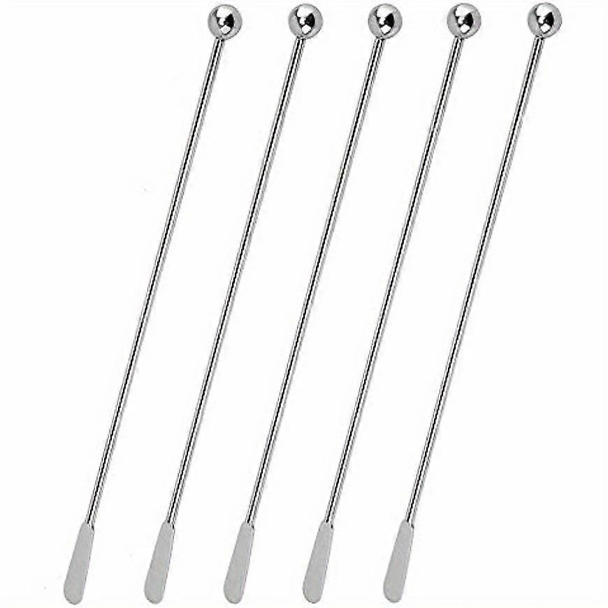 5pcsステンレス鋼カクテルドリンクスウィズルスティック、小さな長方形のパドル付きコーヒー飲料スターラー、ワインアクセサリー、バー、コーヒーショップ、ホームS