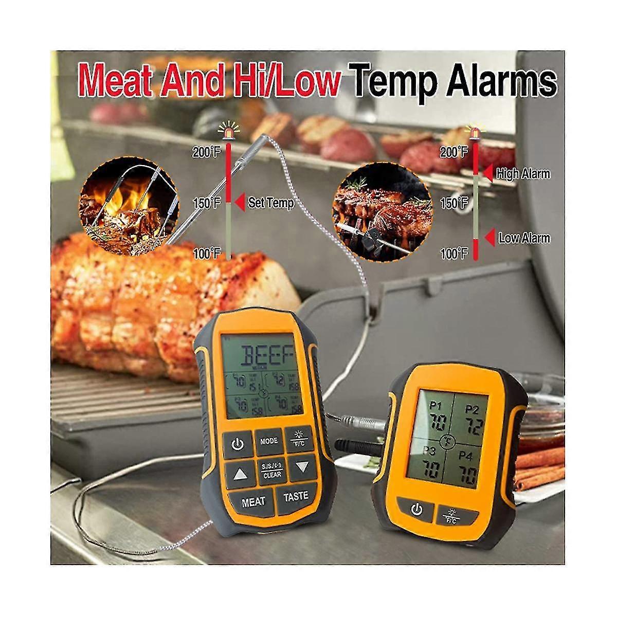 Smoker Bbq Cooking Food Thermometer Oven Safe,digital Wireless Meat Thermometer For Grilling Smoki