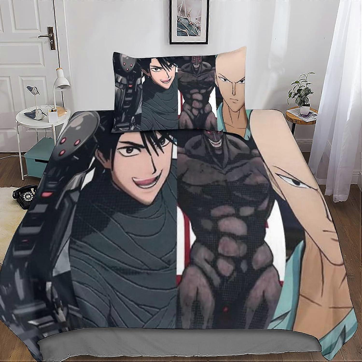 One Punch Man Påslakan Påslakan Set Mikrofiber Sängkläder Set med dragkedja för vuxna 135 * 200 CM