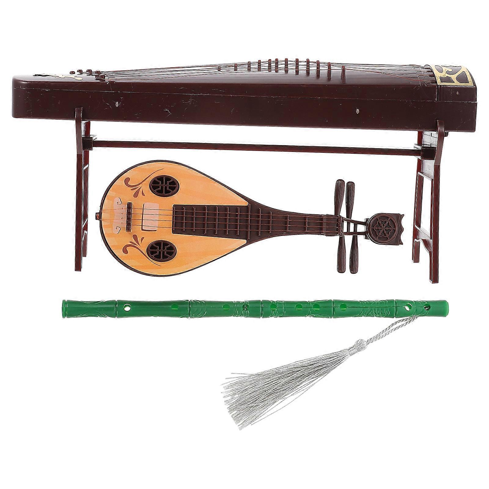 1 ensemble d’instruments de musique chinois miniatures Mini Pipa Guzheng Xiao pour le décor