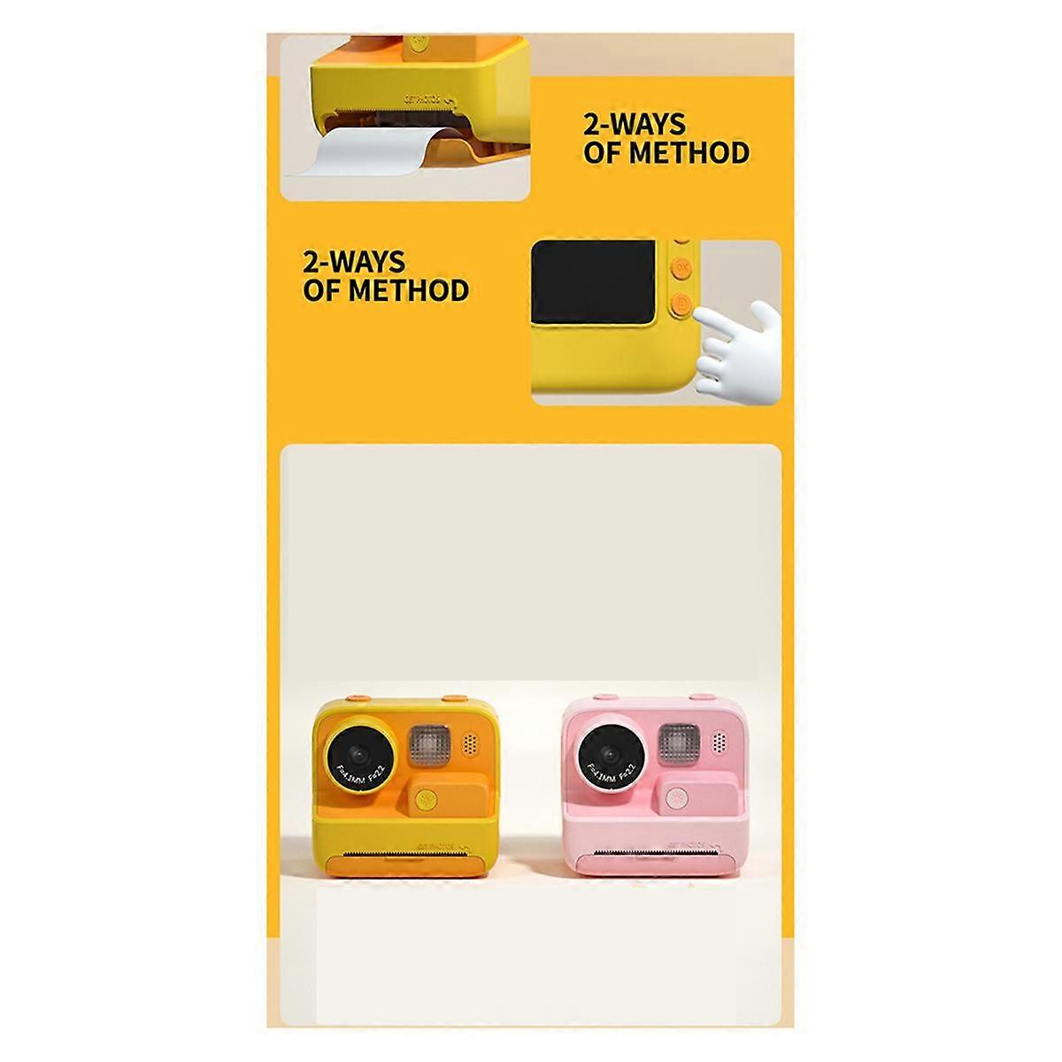 Instant Print Camera for Kids, 2.4 Inch Screen Camera with 3 Print Paper,1080P Instant Camera Birth