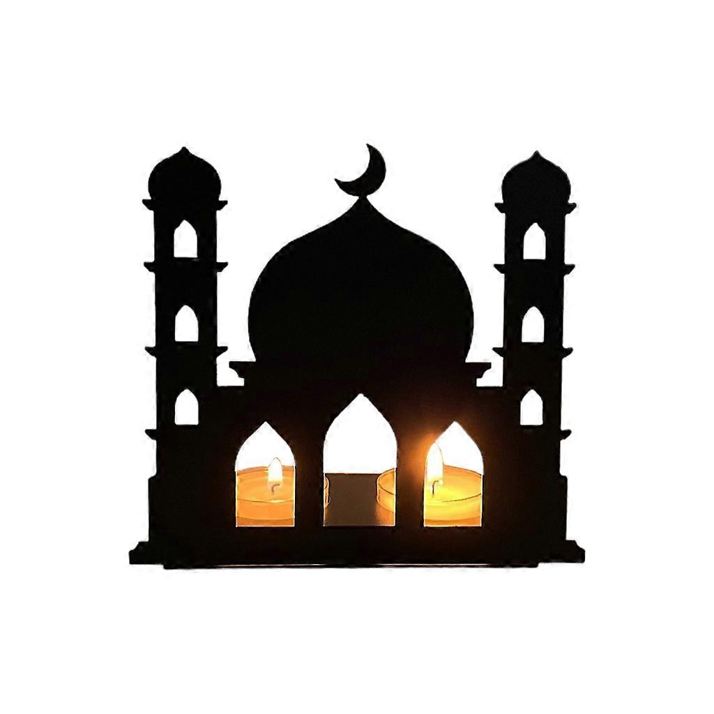  Eid Mubarak Foldable Castle Candlestick Led Wind Light Desktop Decor
