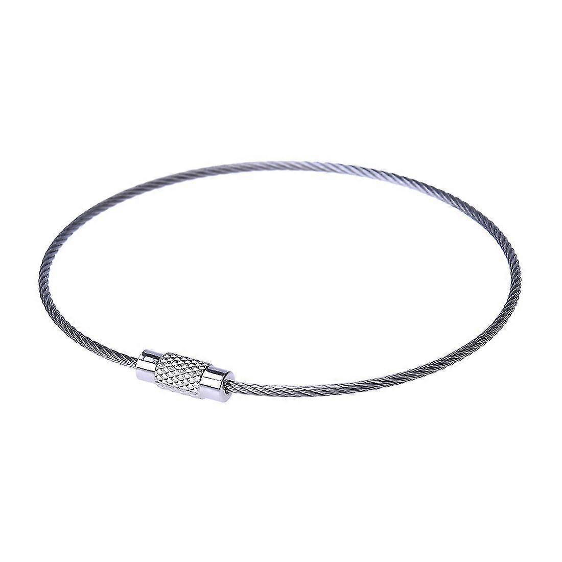 Stainless Steel 20cm Wire Keychain Cable Key Ring (50pcs)
