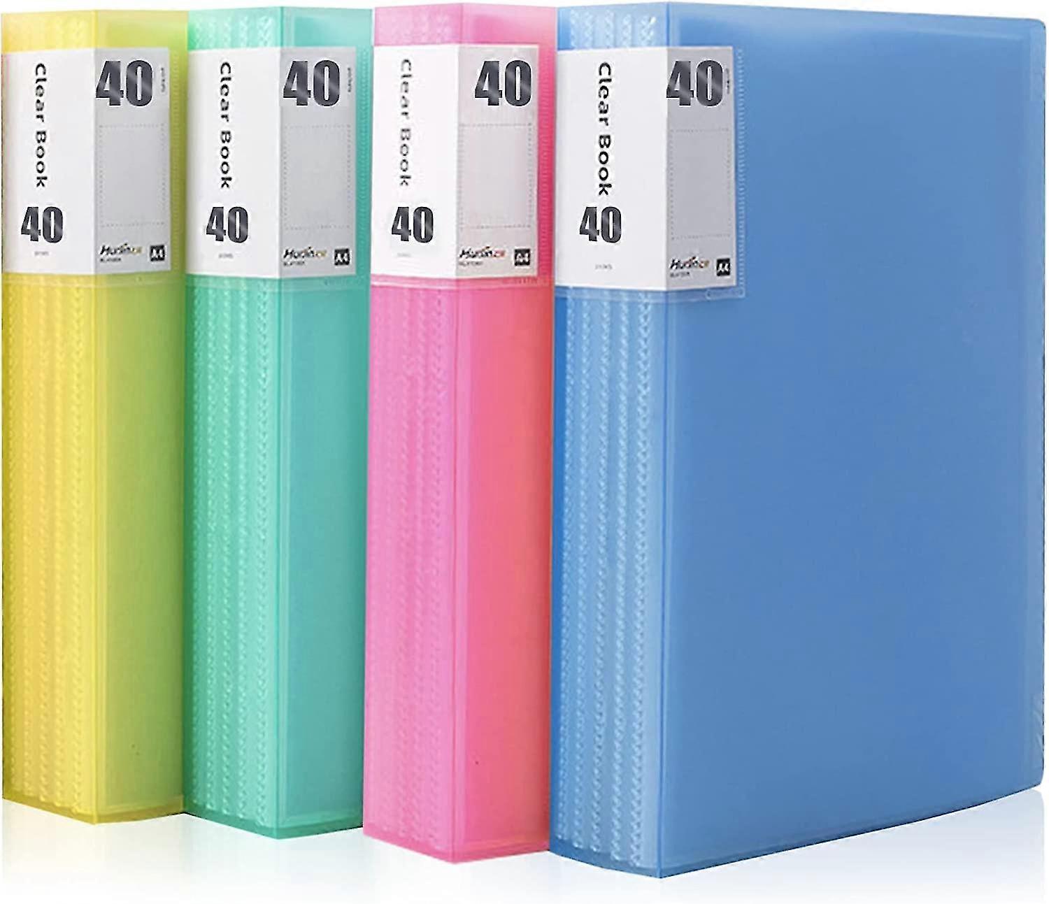 Rainleaf Pp Display Book A4 Totally 160 Transparent Pockets (4x40), Solid Polypropylene Presentation Book Projekt Folder Display Folder, Translucent C