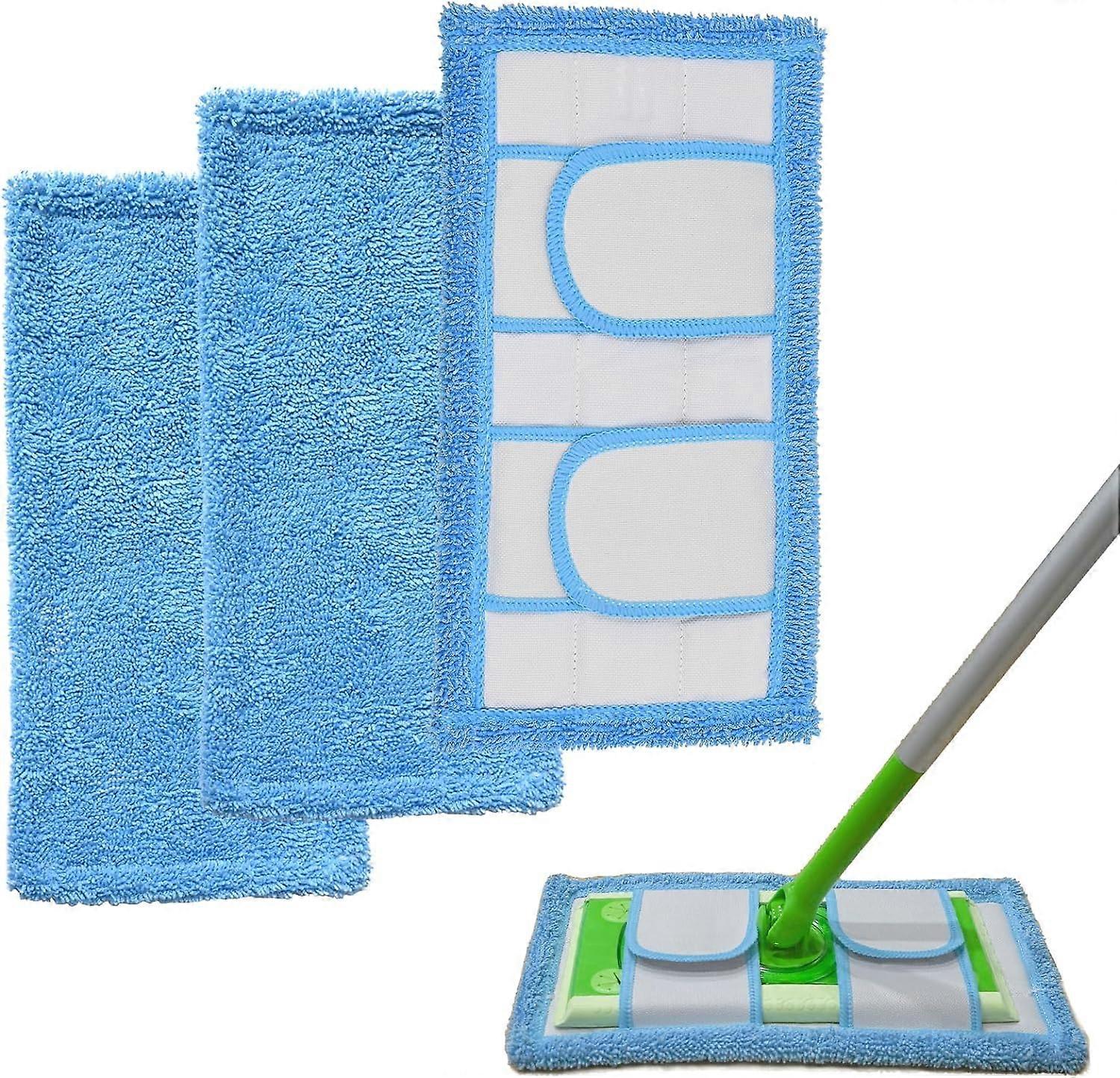 3-Pack, Blue Swiffer Sweeper-Compatible, Reusable replacement vein