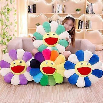 Plush Sunflower Throw Pillow, Smile Face Murakami Flower Floor
