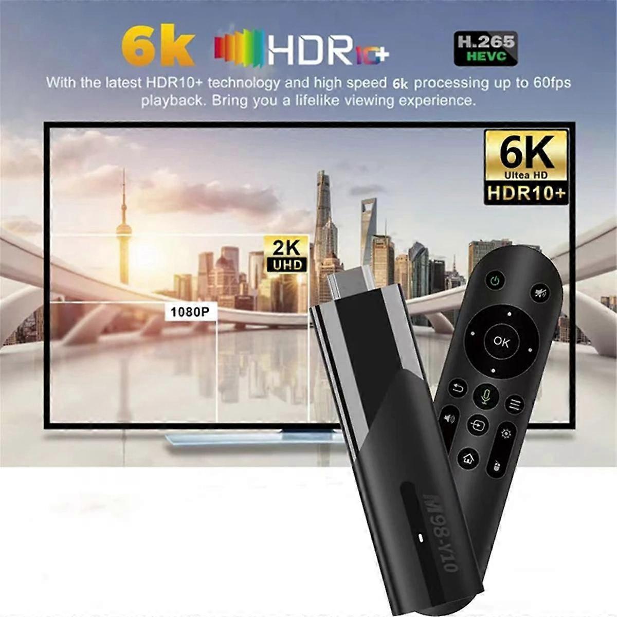 M98 Y10 Smart TV Stick Android 13 BT 5.0 ATV Allwinner H618 2.4G 5G Dual Wifi HDR10 6K Media Player TV Box