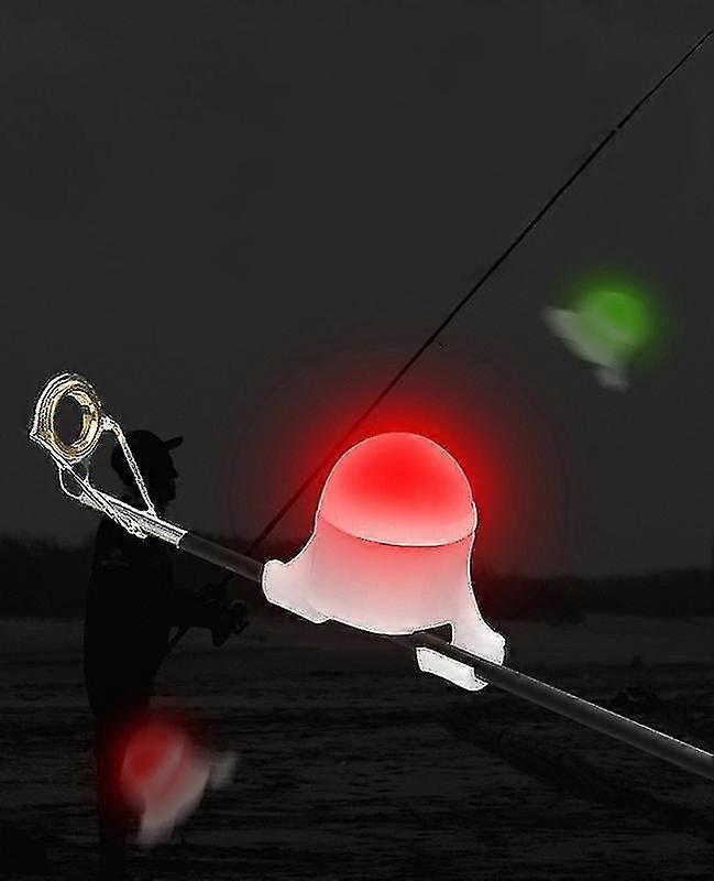 8 pcs throwing rod electronic flash color change reminder fishing alarm fishing bells intelligent red light when stationary,green light when alarming