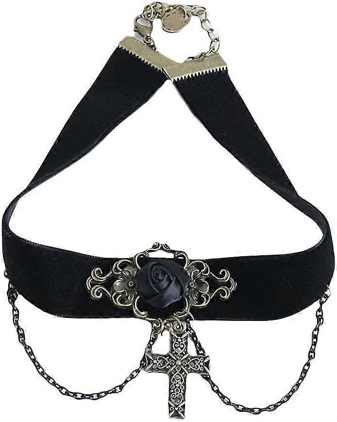 gothic choker,gothic accessories vintage cross choker
