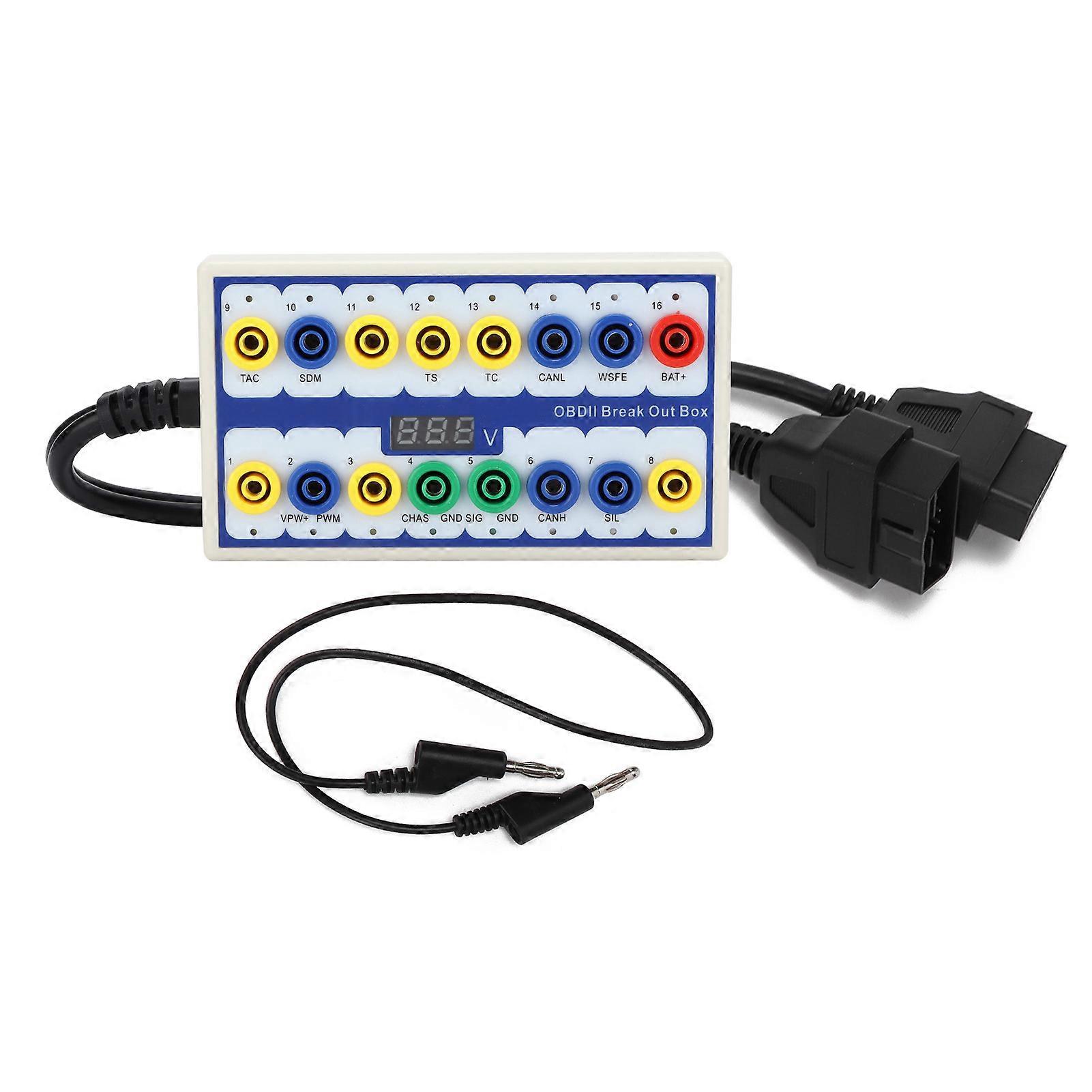 16pin OBD2 Breakout Box OBDII Protocollo Rivelatore Segnale Diagnostico Connettore Strumento di Rilevamento Rapido per Veicoli