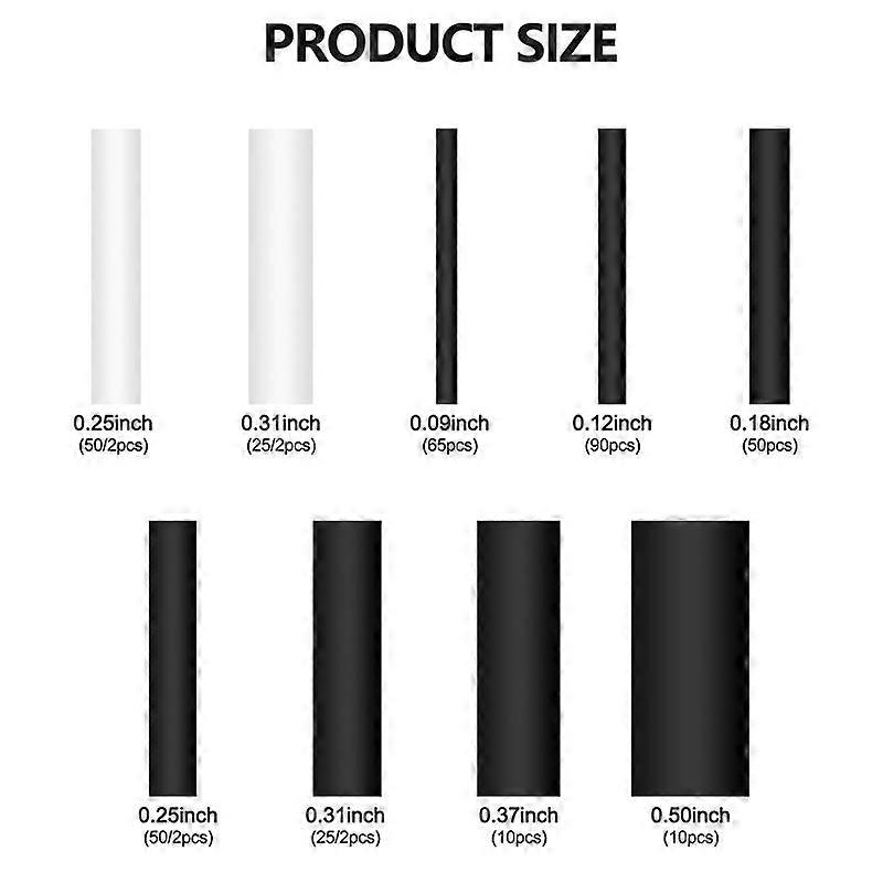 300Pcs 3:1 Heat Shrink Tubing Kit with Glue Dual Wall Tubing 2.4/3.2/4.8/6.4/7.9/9.5/12.7mm Adhesiv